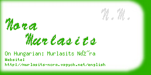 nora murlasits business card